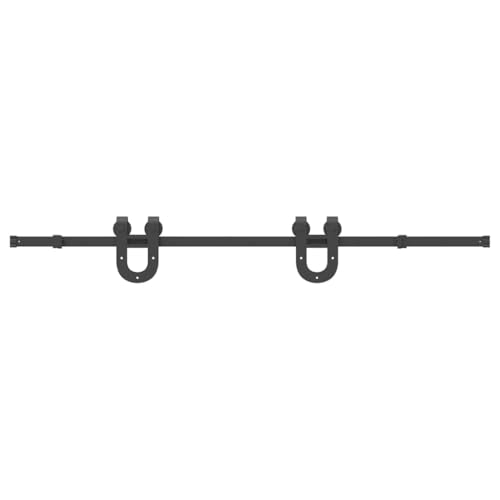 vidaXL Schiebetürbeschlag-Set 183 cm Stahl Schwarz, Schiebetür-Beschlag, Schiebetür-Rolle, Schiebetür-System, Schiebetür-Schiene, Schiebetür-Bügel vidaXL Schiebetürbeschlag-Set 183 cm Stahl Schwarz, Schiebetür-Beschlag, Schiebetür-Rolle, Schiebetür-System, Schiebetür-Schiene, Schiebetür-Bügel von vidaXL