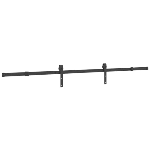 vidaXL Schiebetürbeschlag-Set 213,5 cm Stahl Schwarz, Schiebetür-Beschlag, Schiebetür-Rolle, Schiebetür-System, Schiebetür-Schiene, Schiebetür-Bügel vidaXL Schiebetürbeschlag-Set 213,5 cm Stahl Schwarz, Schiebetür-Beschlag, Schiebetür-Rolle, Schiebetür-System, Schiebetür-Schiene, Schiebetür-Bügel von vidaXL