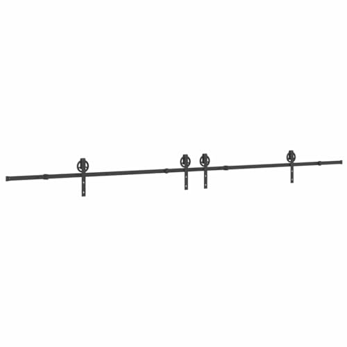 vidaXL Schiebetürbeschlag-Set 400 cm Stahl Schwarz, Schiebetürbeschlag-Satz, Schiebetürrolle, Schiebetürsystem, Schiebetürschiene, Schiebetüraufhänger vidaXL Schiebetürbeschlag-Set 400 cm Stahl Schwarz, Schiebetürbeschlag-Satz, Schiebetürrolle, Schiebetürsystem, Schiebetürschiene, Schiebetüraufhänger von vidaXL