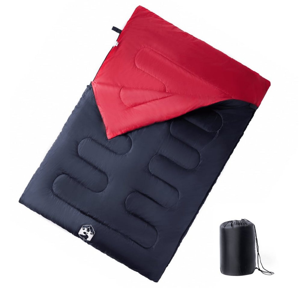 vidaXL Schlafsack Doppelschlafsack mit Kissen Erwachsene Camping 3-4 Jahreszeiten (1 tlg) von vidaXL