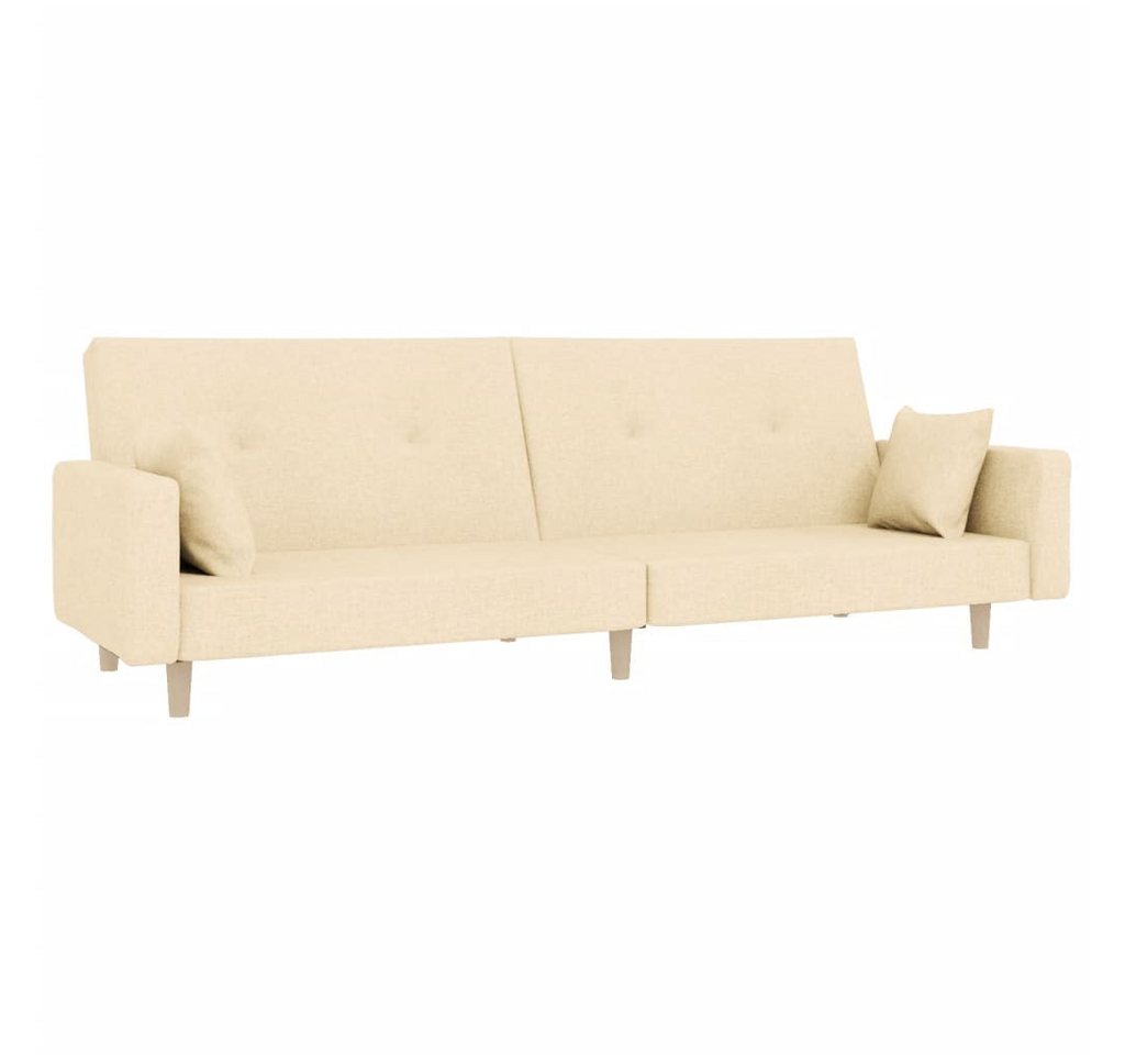 vidaXL Schlafsofa, Sofa 2-Sitzer mit 2 Kissen Creme Stoff vidaXL Schlafsofa, Sofa 2-Sitzer mit 2 Kissen Creme Stoff von vidaXL