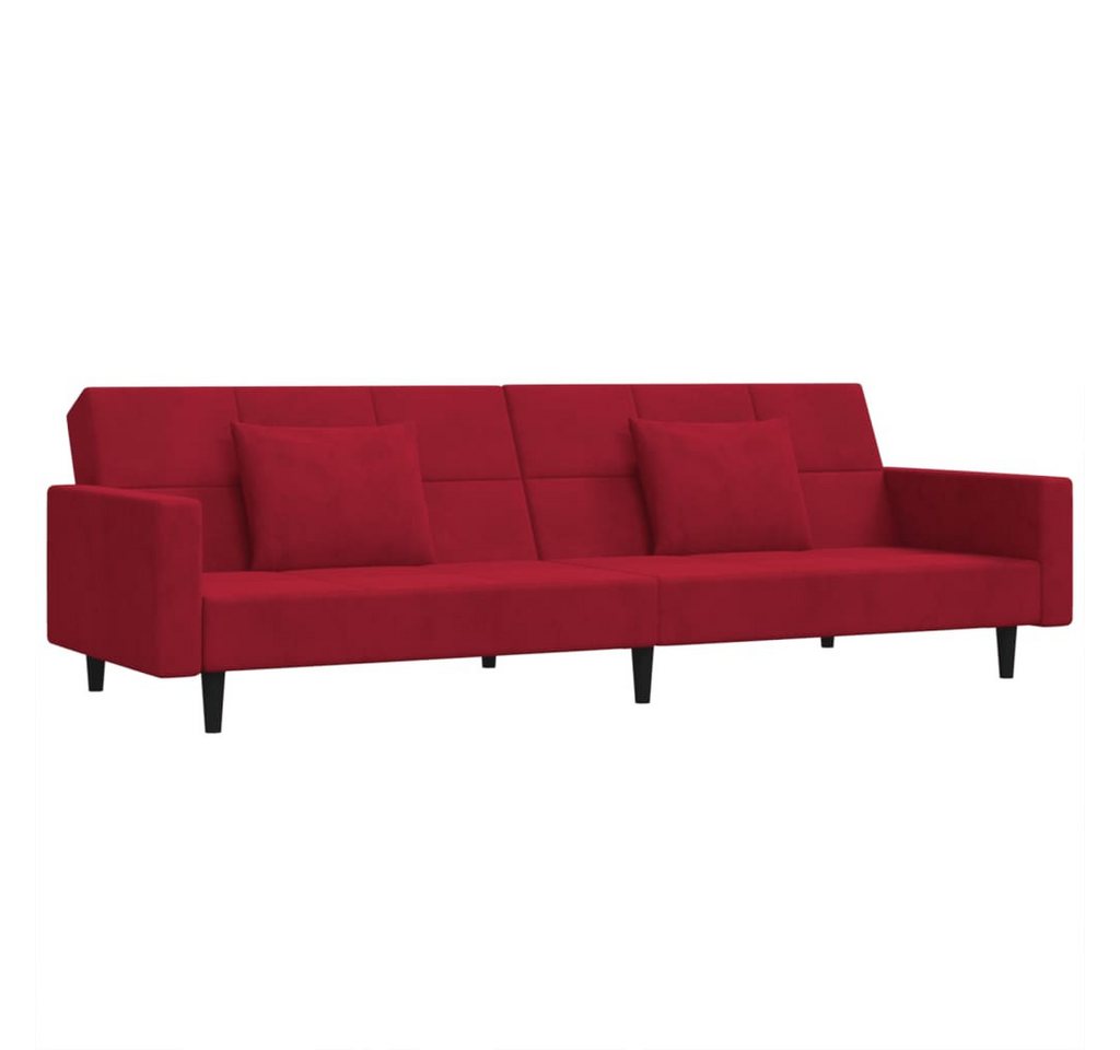 vidaXL Schlafsofa, Sofa 2-Sitzer mit 2 Kissen Weinrot Samt vidaXL Schlafsofa, Sofa 2-Sitzer mit 2 Kissen Weinrot Samt von vidaXL