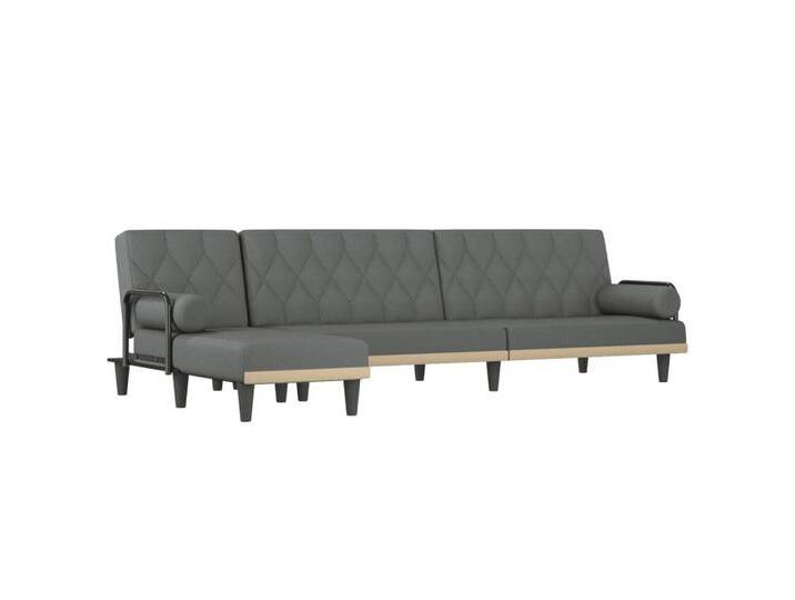 vidaXL Schlafsofa, Sofa in L-Form Dunkelgrau 260x140x70 cm Stoff von vidaXL