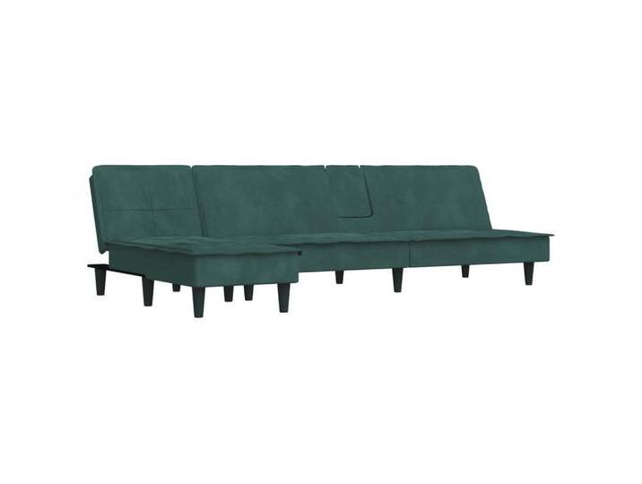 vidaXL Schlafsofa, Sofa in L-Form Dunkelgrün 255x140x70 cm Samt von vidaXL