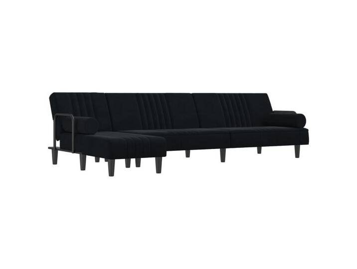 vidaXL Schlafsofa, Sofa in L-Form Schwarz 260x140x70 cm Samt von vidaXL