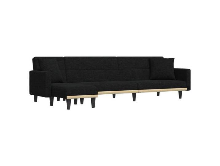 vidaXL Schlafsofa, Sofa in L-Form Schwarz 275x140x70 cm Stoff von vidaXL