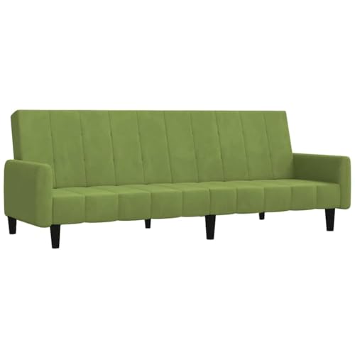 vidaXL Schlafsofa 2-Sitzer, Schlafcouch für Wohnzimmer Heimkino Büro, Gästebett mit Holzrahmen, Sofabett Tagesbett Couch Sofa Ausziehbar, Hellgrün Samt vidaXL Schlafsofa 2-Sitzer, Schlafcouch für Wohnzimmer Heimkino Büro, Gästebett mit Holzrahmen, Sofabett Tagesbett Couch Sofa Ausziehbar, Hellgrün Samt von vidaXL