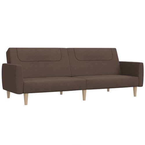 vidaXL Schlafsofa 2-Sitzer, Sofa mit Holzrahmen, Schlafcouch für Wohnzimmer Heimkino Büro, Couch Sofabett Tagesbett Gästebett, Taupe Stoff von vidaXL