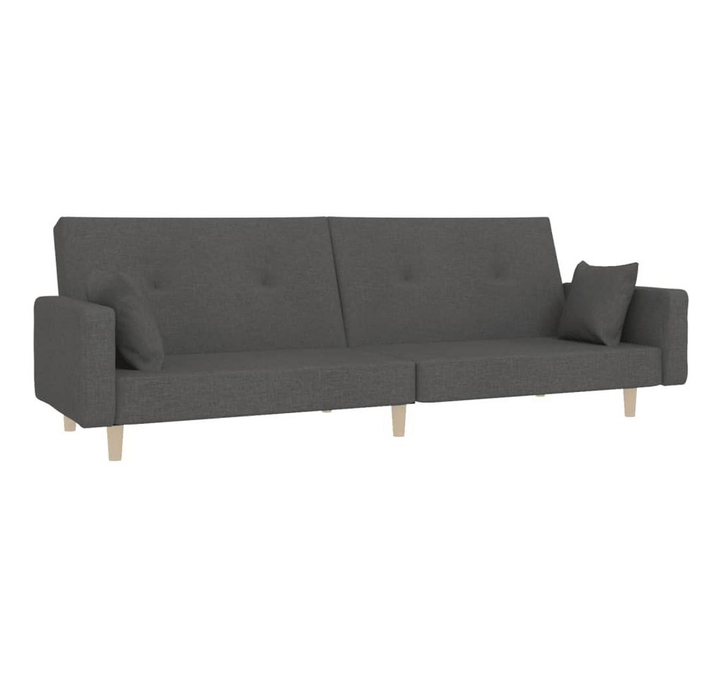 vidaXL Schlafsofa, Sofa 2-Sitzer mit 2 Kissen Dunkelgrau Stoff vidaXL Schlafsofa, Sofa 2-Sitzer mit 2 Kissen Dunkelgrau Stoff von vidaXL