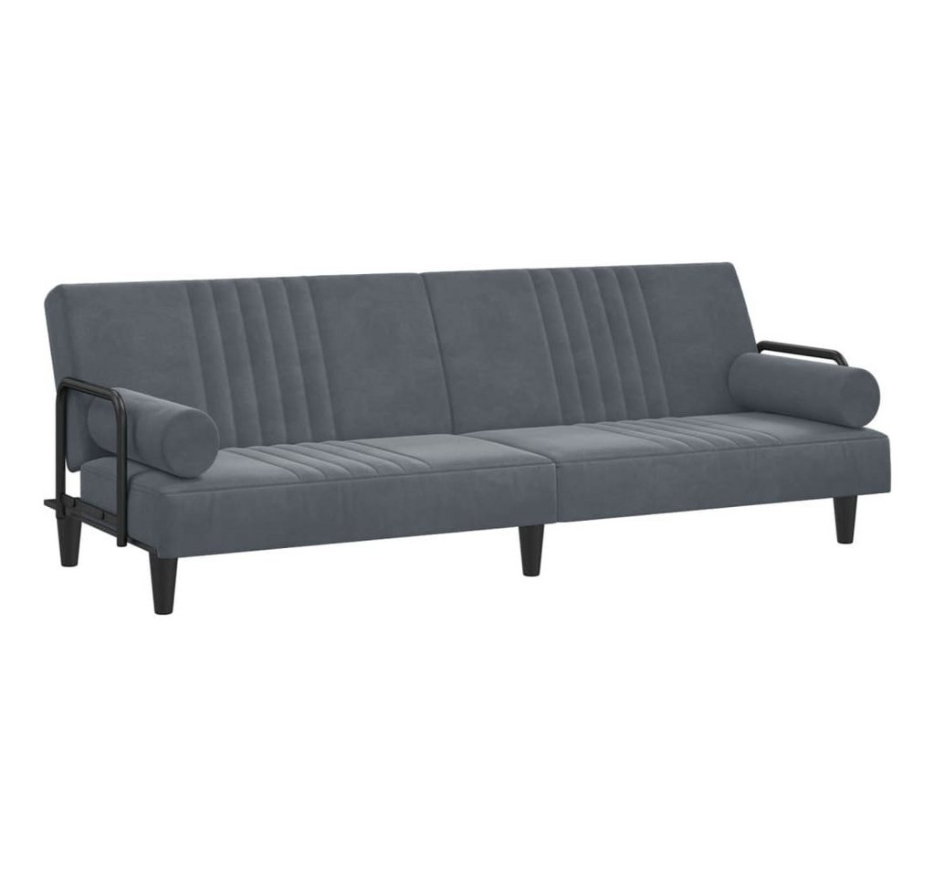 vidaXL Schlafsofa, Sofa mit Armlehnen Dunkelgrau Samt von vidaXL