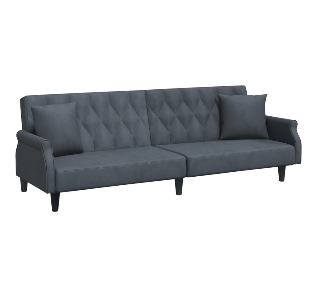 vidaXL Schlafsofa, Sofa mit Armlehnen Dunkelgrau Samt von vidaXL