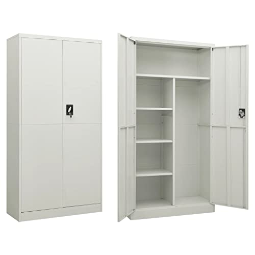 vidaXL Schließfachschrank Umkleideschrank Stahlschrank Lagerschrank Metallschrank Kleiderschrank Aktenschrank Schrank Hellgrau 90x40x180cm Stahl vidaXL Schließfachschrank Umkleideschrank Stahlschrank Lagerschrank Metallschrank Kleiderschrank Aktenschrank Schrank Hellgrau 90x40x180cm Stahl von vidaXL