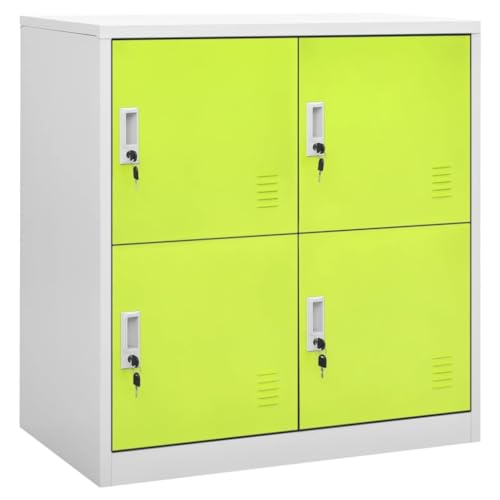 vidaXL Schließfachschrank Umkleideschrank Stahlschrank Metallschrank Lagerschrank Fächerschrank Büroschrank Schrank Hellgrau Grün 90x45x92,5cm Stahl von vidaXL