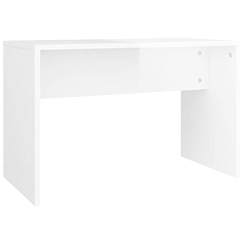 vidaXL Schminkhocker, Schminktischstuhl für Schlafzimmer Wohnzimmer, Schminkstuhl Feuchtigkeitsbeständig, Hocker Sitzhocker, Hochglanz-Weiß Holzwerkstoff von vidaXL