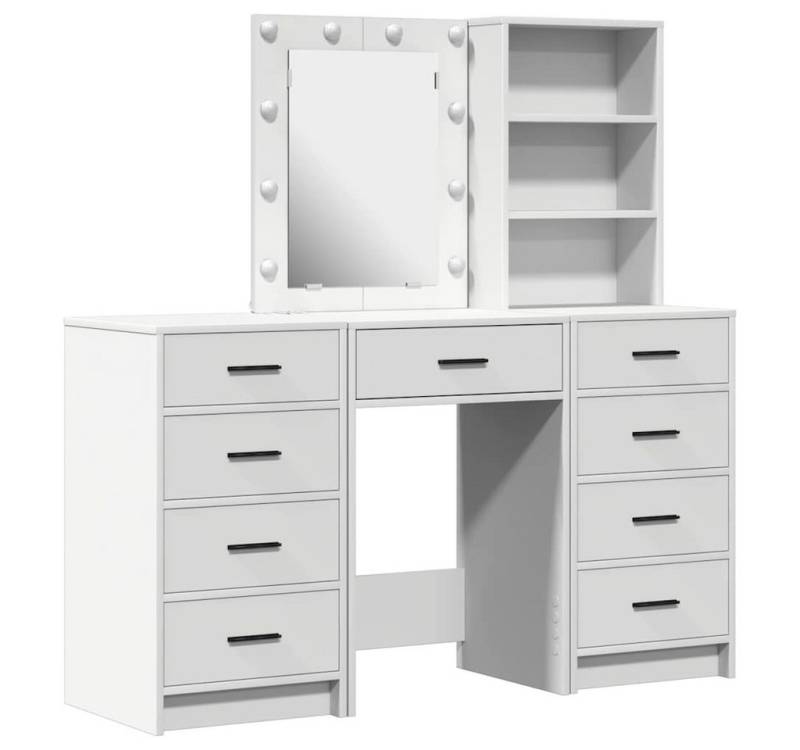 vidaXL Schminktisch Schminktisch 3 pcs Weiß 40 x 41 x 135 cm Holzwerkstoff (3-St) von vidaXL