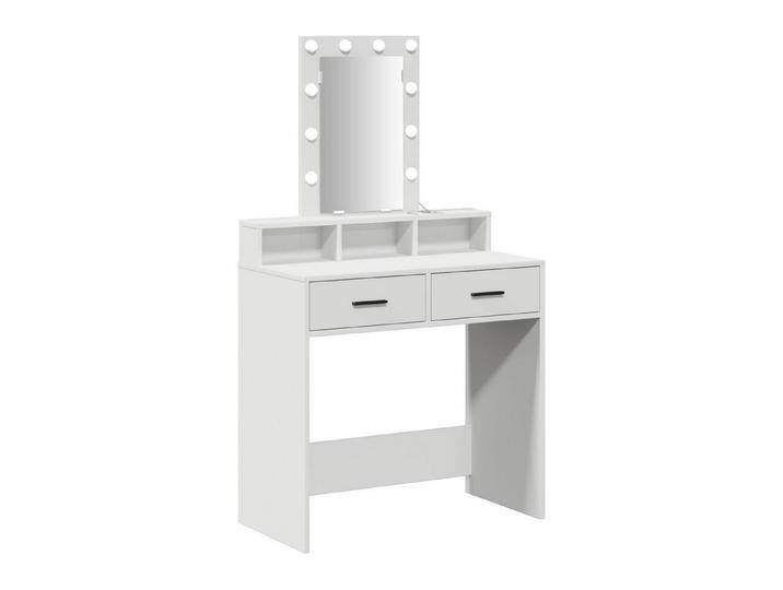 vidaXL Schminktisch Schminktisch Frisiertisch Kosmetiktisch Beauty mit LED-Lichtern Weiß 7, weiß von vidaXL