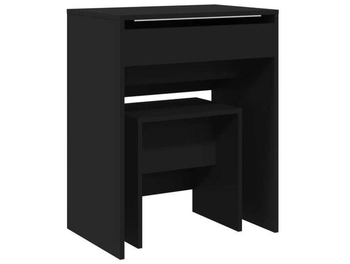 vidaXL Schminktisch Schminktisch mit Hocker Schwarz 60x40x113,5 cm (1-St), schwarz von vidaXL