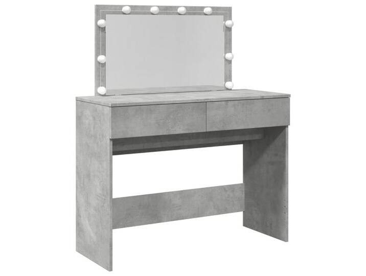 vidaXL Schminktisch Schminktisch mit LED-Beleuchtung Betongrau 100x40x120 cm, grau von vidaXL