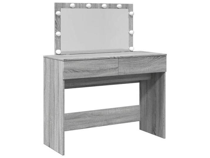 vidaXL Schminktisch Schminktisch mit LED-Beleuchtung Grau Sonoma 100x40x120 cm, grau von vidaXL