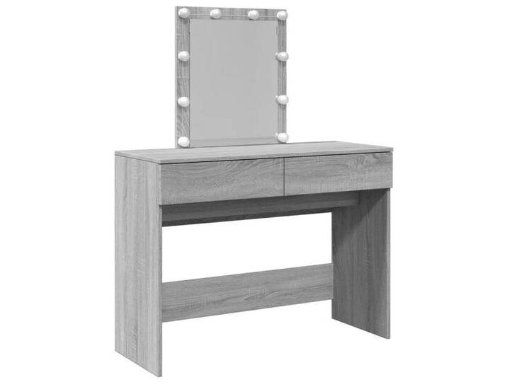 vidaXL Schminktisch Schminktisch mit LED-Beleuchtung Grau Sonoma 100x40x130 cm, grau von vidaXL
