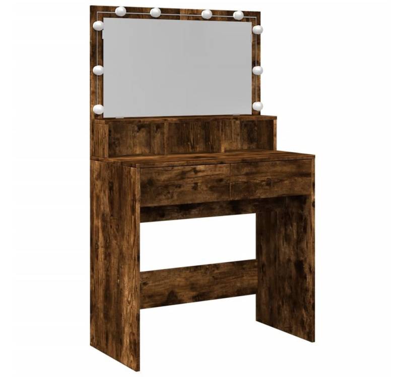 vidaXL Schminktisch Schminktisch mit LED-Beleuchtung Räuchereiche 80x41x134,5 cm (1-St) von vidaXL