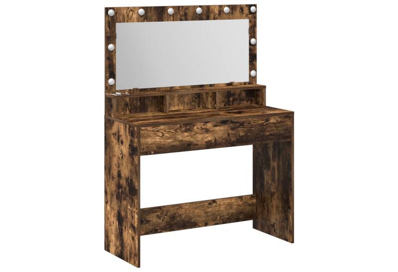 vidaXL Schminktisch Schminktisch mit LED-Leuchten Räuchereiche 100x41x135 cm (1-St) von vidaXL