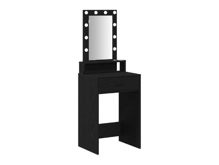 vidaXL Schminktisch Schminktisch mit LED-Leuchten Schwarz Eiche 50x41x140 cm (1-St), schwarz von vidaXL