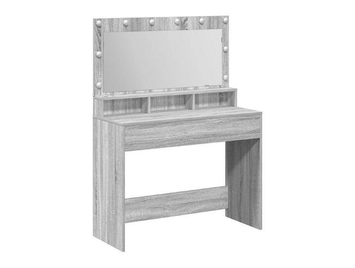 vidaXL Schminktisch Schminktisch mit LED-Lichtern Grau Sonoma 100x41x135 cm, bunt von vidaXL