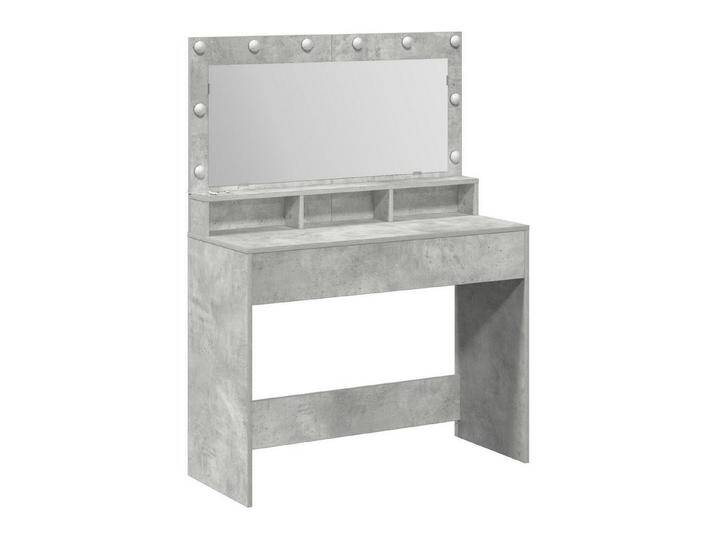 vidaXL Schminktisch Schminktisch mit LED-Lichtern in Betongrau 100x41x135 cm, bunt von vidaXL