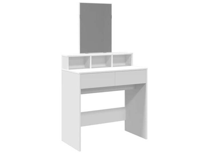 vidaXL Schminktisch Schminktisch mit Spiegel Weiß 80x41x144,5 cm (1-St), weiß von vidaXL