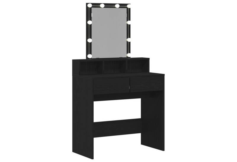 vidaXL Schminktisch Schminktisch mit Spiegel & LEDs Schwarz Eiche Holzwerkstoff (1-St) von vidaXL