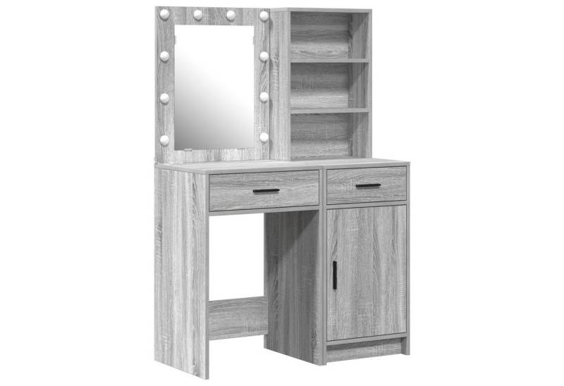 vidaXL Schminktisch 2-tlg. Schminktisch-Set mit LED-Leuchten Grau Sonoma (2-St) von vidaXL