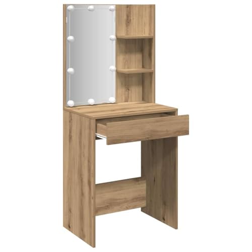 vidaXL Schminktisch mit LED-Leuchten Artisan-Eiche 60x40x140 cm vidaXL Schminktisch mit LED-Leuchten Artisan-Eiche 60x40x140 cm von vidaXL