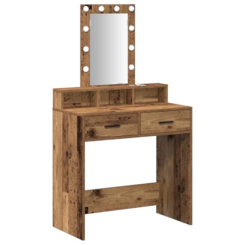 vidaXL Schminktisch mit LED-Leuchten Vintage-Stil 79x41x140 cm von vidaXL