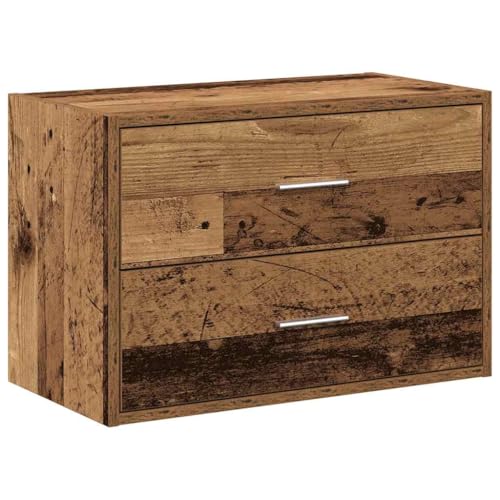 vidaXL Schrank mit 2 Schubladen Altholz-Optik 60x31x40cm Holzwerkstoff, Aufbewahrungsschrank, Sideboard, Sideboard-Buffetschrank, Vitrine von vidaXL