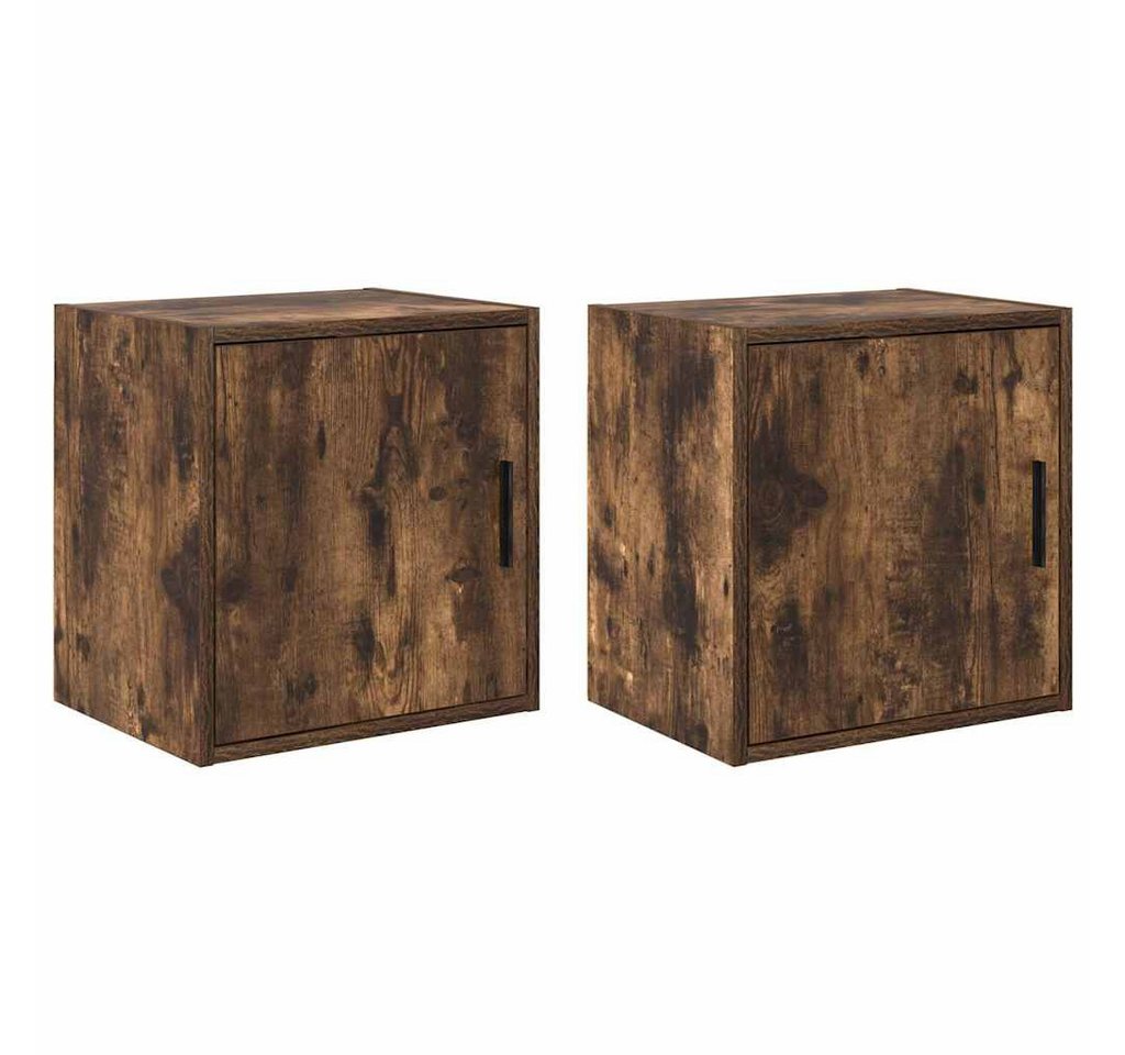 vidaXL Schrankmodule Garagen-Wandschränke 2 Stk. Räuchereiche Holzwerkstoff (2-St) von vidaXL