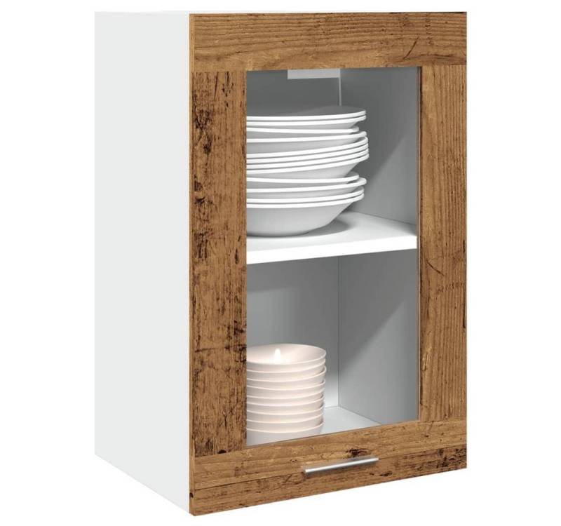 vidaXL Schrankmodule Hängeschrank Glas Altholz-Optik 40x31x60 cm Holzwerkstoff von vidaXL