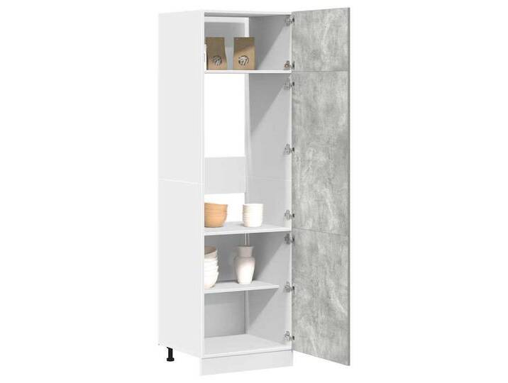 vidaXL Schrankmodule Kühlumbauschrank Betongrau 60x57x207 cm Holzwerkstoff von vidaXL