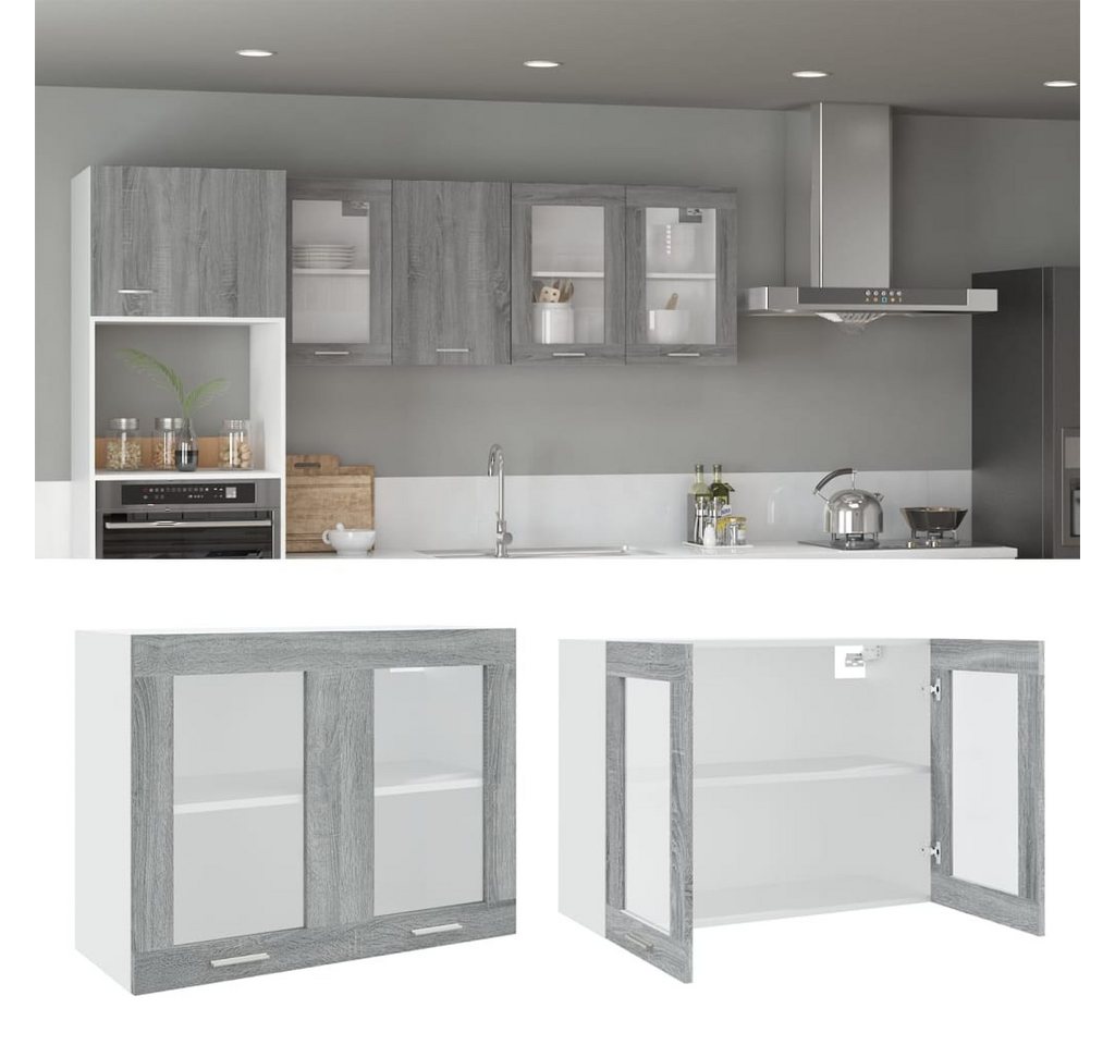 vidaXL Schrankmodule Hängeschrank Glas Grau Sonoma 80x31x60 cm Holzwerkstoff vidaXL Schrankmodule Hängeschrank Glas Grau Sonoma 80x31x60 cm Holzwerkstoff von vidaXL