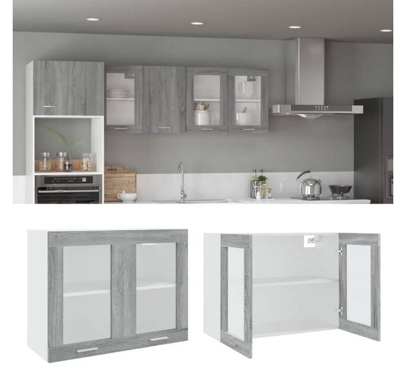 vidaXL Schrankmodule Hängeschrank Glas Grau Sonoma 80x31x60 cm Holzwerkstoff von vidaXL