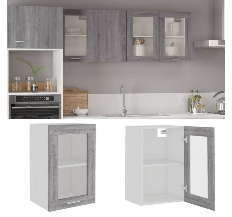 vidaXL Schrankmodule Hängeschrank Glas Grau Sonoma 40x31x60 cm Holzwerkstoff vidaXL Schrankmodule Hängeschrank Glas Grau Sonoma 40x31x60 cm Holzwerkstoff von vidaXL