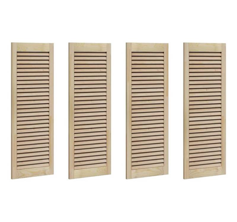 vidaXL Schranktür Schranktüren 4 pcs Braun 110 x 39.5 x 2.1 cm Massivholz Kiefer (4 St) von vidaXL