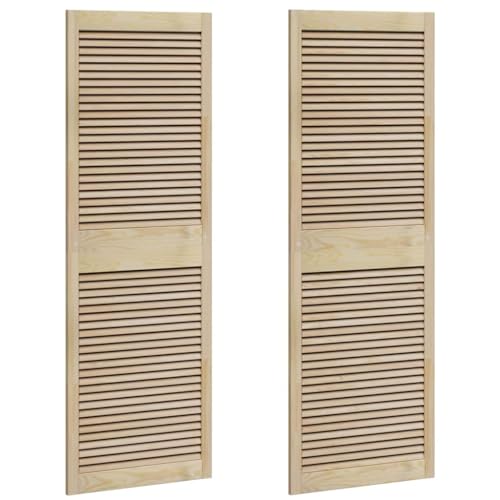 vidaXL Schranktüren Natur 170 x 59,5 cm – 2 Türen aus massivem Kiefernholz in rustikalem Braun mit verstellbaren Lamellen. Perfekt für den Innenbereich. Mit Holzmaserung für ein schönes Finish vidaXL Schranktüren Natur 170 x 59,5 cm – 2 Türen aus massivem Kiefernholz in rustikalem Braun mit verstellbaren Lamellen. Perfekt für den Innenbereich. Mit Holzmaserung für ein schönes Finish von vidaXL