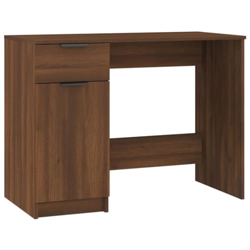 vidaXL Schreibtisch Computertisch Arbeitstisch Bürotisch PC Tisch Büro Laptoptisch Büromöbel Arbeitszimmer Braun Eichen-Optik 100x50x75cm Holzwerkstoff von vidaXL