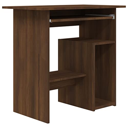vidaXL Schreibtisch Computertisch Arbeitstisch Bürotisch PC Tisch Büro Laptoptisch Büromöbel Arbeitszimmer Braun Eichen-Optik 80x45x74cm Holzwerkstoff von vidaXL