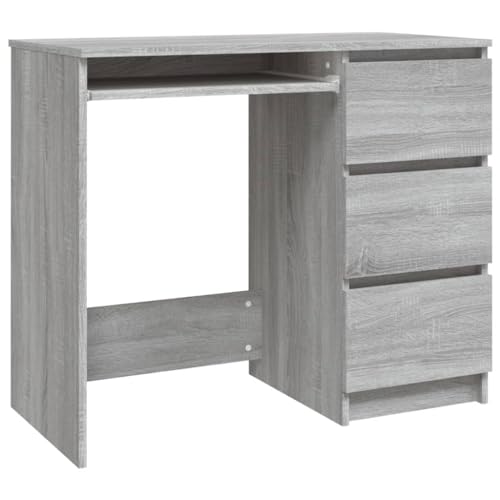 vidaXL Schreibtisch Computertisch Arbeitstisch Bürotisch PC Tisch Büro Laptoptisch Büromöbel Arbeitszimmer Grau Sonoma 90x45x76cm Holzwerkstoff von vidaXL