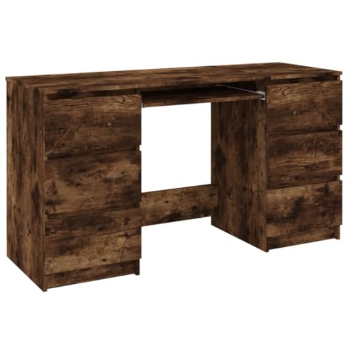 vidaXL Schreibtisch Computertisch Arbeitstisch Bürotisch PC Tisch Büro Laptoptisch Büromöbel Arbeitszimmer Räuchereiche 140x50x77cm Holzwerkstoff von vidaXL