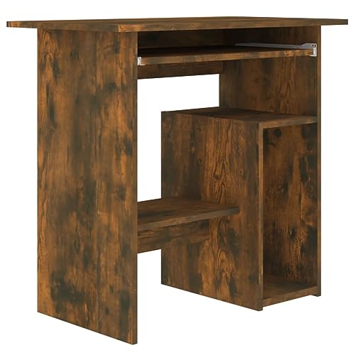 vidaXL Schreibtisch Computertisch Arbeitstisch Bürotisch PC Tisch Büro Laptoptisch Büromöbel Arbeitszimmer Räuchereiche 80x45x74cm Holzwerkstoff von vidaXL