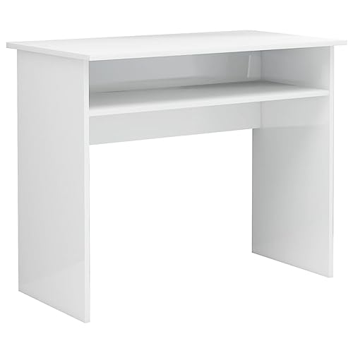 vidaXL Schreibtisch Computertisch Kinderschreibtisch Jugendschreibtisch PC Tisch Kinder Arbeitstisch Bürotisch Hochglanz-Weiß 90x50x74cm Holzwerkstoff von vidaXL