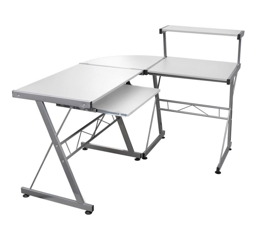 vidaXL Schreibtisch Eck-Computertisch Weiß 132x112x99 cm Holzwerkstoff von vidaXL